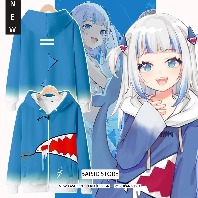 Anime Cosplay Shop - Anime Gawr Gura cosplay Bluzy z