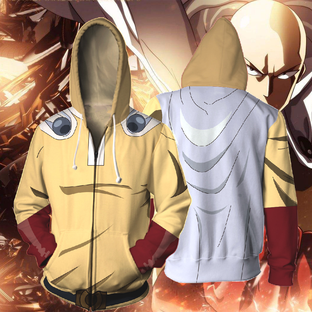 Anime Cosplay One Punch Man - Bluza z kapturem anime japońskie \
