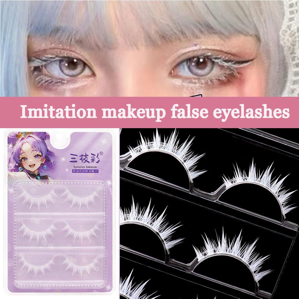 Anime Cosplay Lashes - Białe sztuczne rzęsy do cosplayu, imitacja