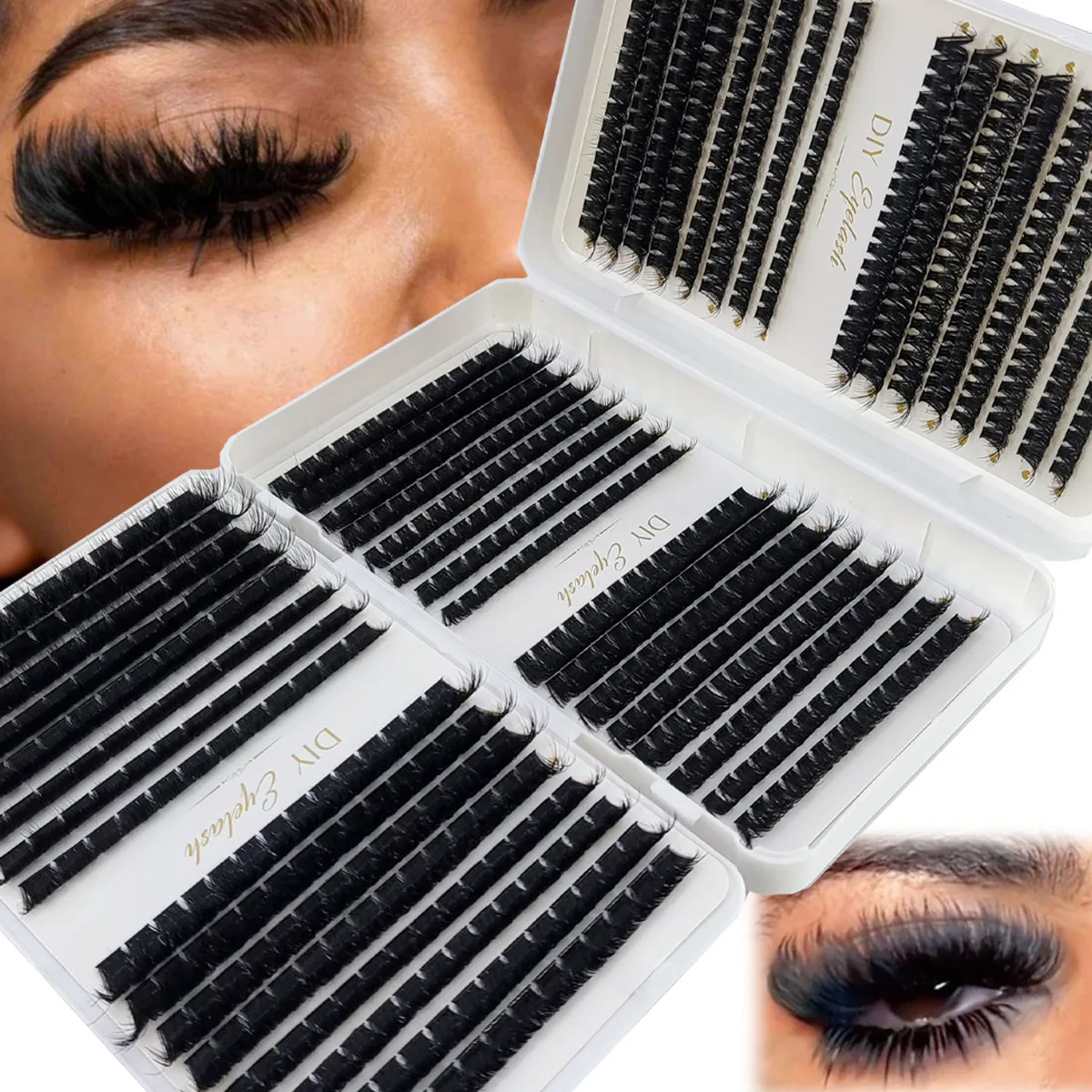 Anime Cosplay Lashes - HBZGTLAD 200D-60D Kępki rzęs z ostrym