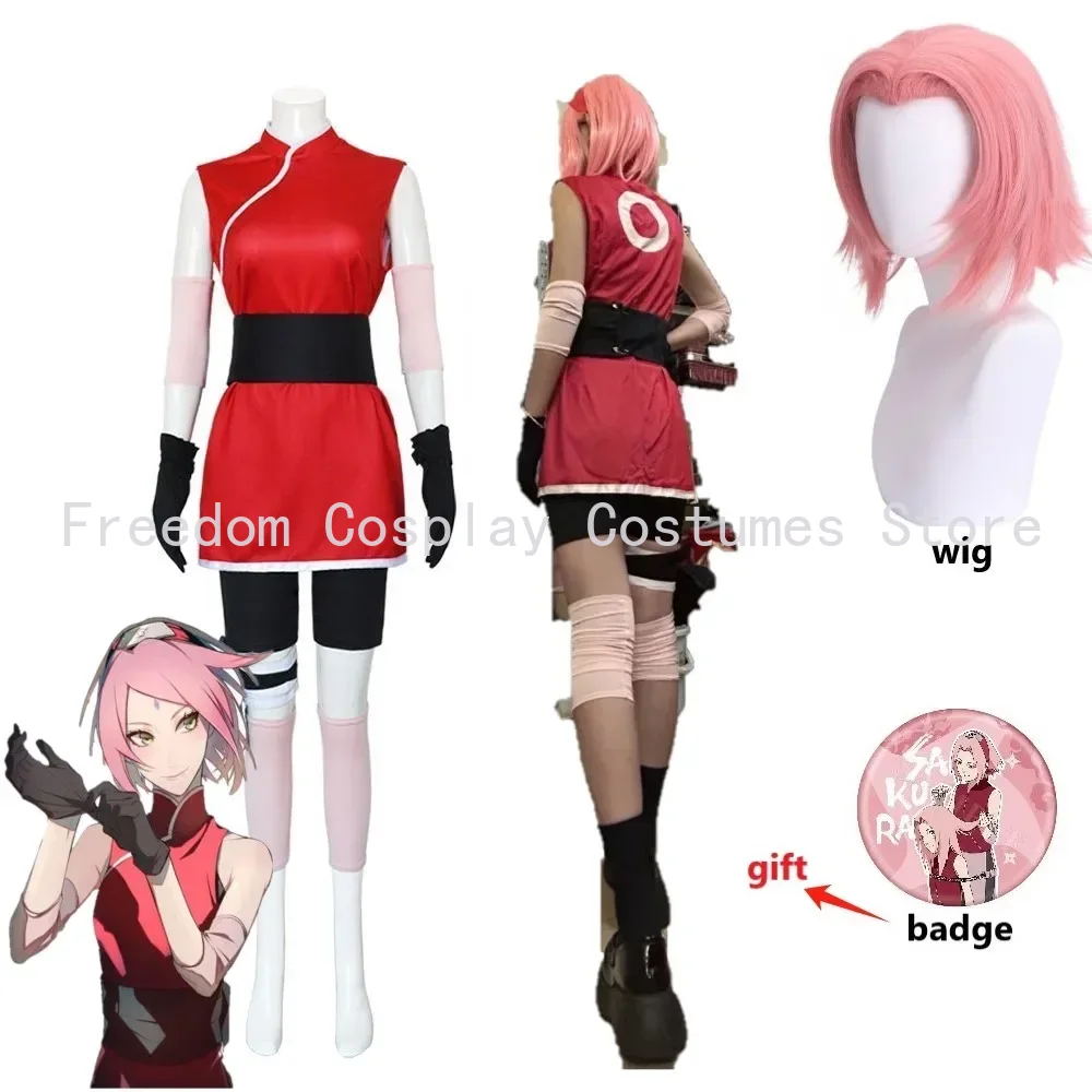 Anime Cosplay Ninja - Anime Haruno Sakura Cosplay Shippuden Kostium