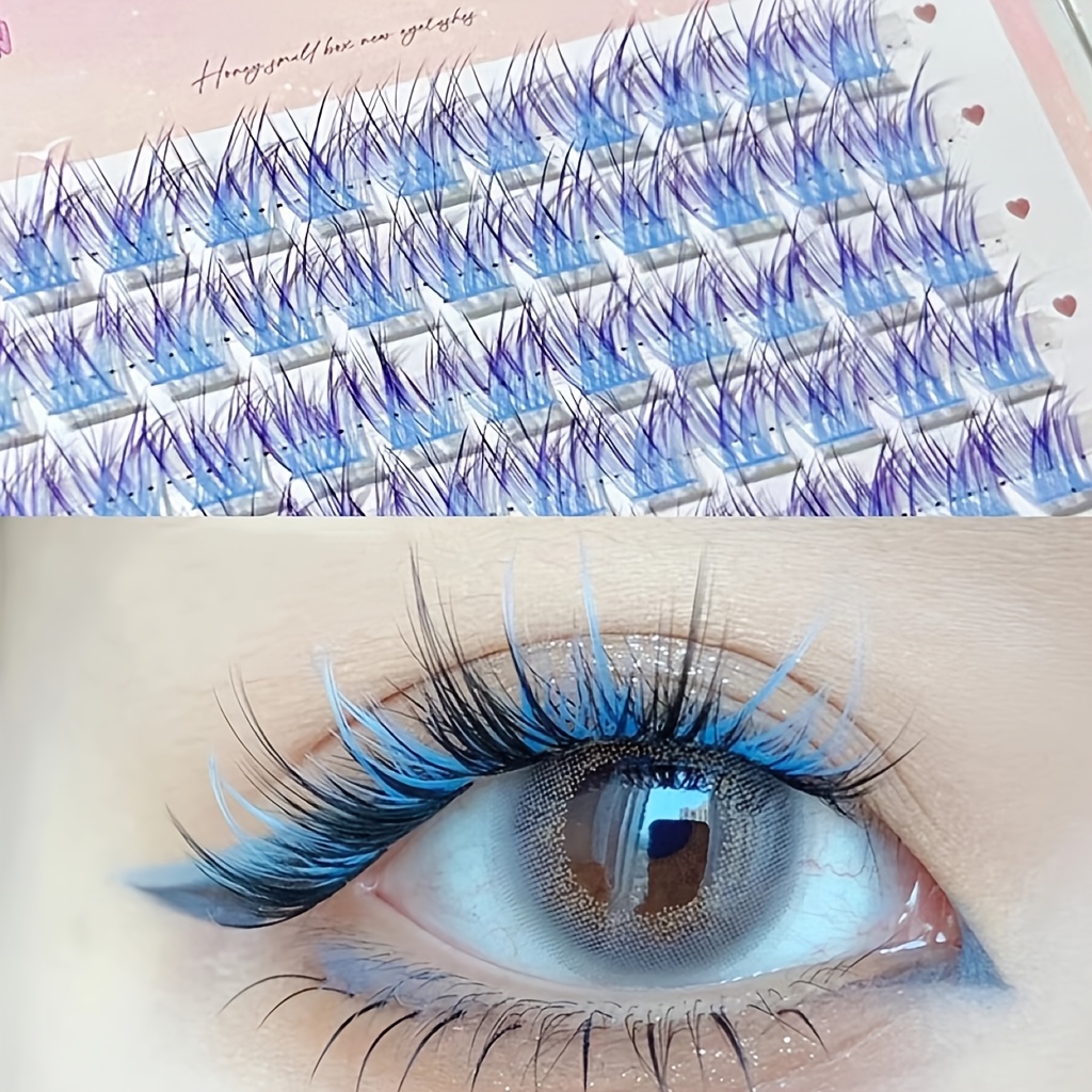 Anime Cosplay Lashes - Mixiaohe Kolorowe Rzęsy 60 Kępek Łatwa