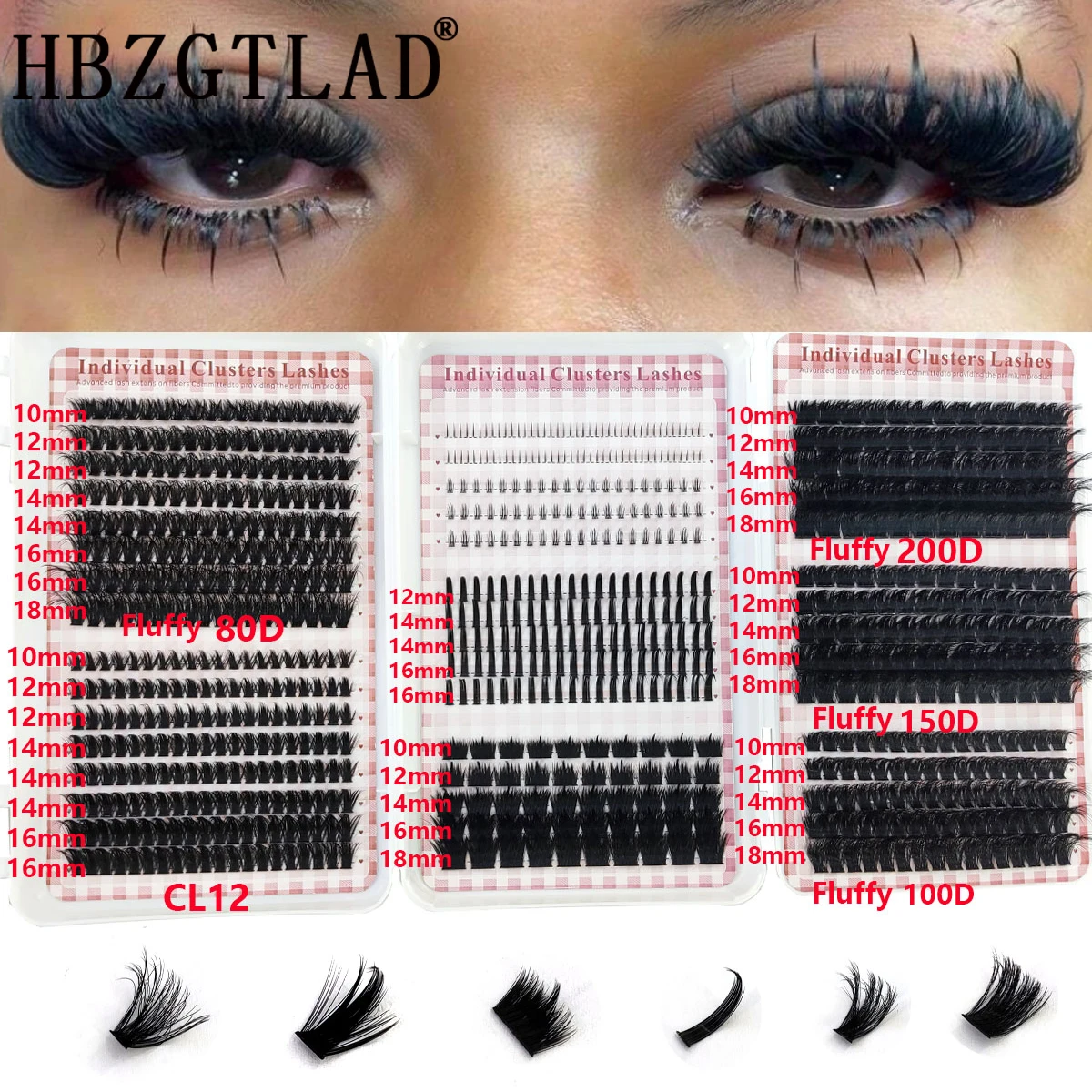 HBZGTLAD 200D-60D Kępki rzęs z – Anime Cosplay Lashes recenzja i cena